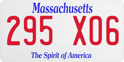 MA license plate 295XO6