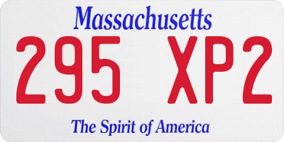 MA license plate 295XP2