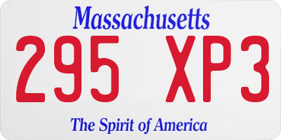 MA license plate 295XP3