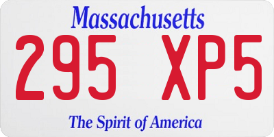 MA license plate 295XP5