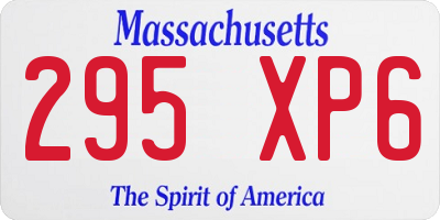 MA license plate 295XP6