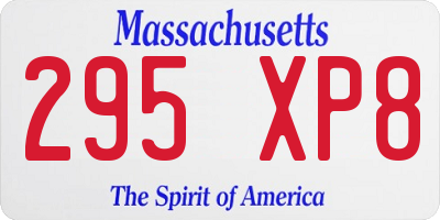 MA license plate 295XP8