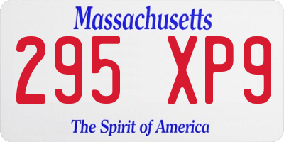 MA license plate 295XP9