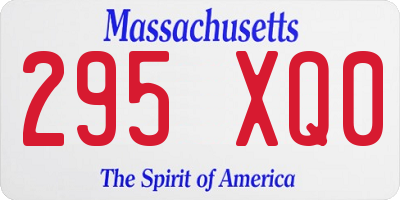 MA license plate 295XQ0