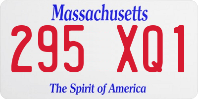 MA license plate 295XQ1