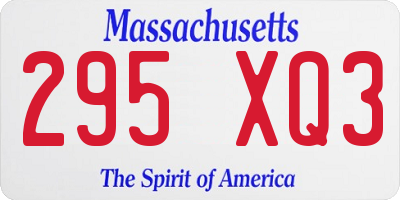 MA license plate 295XQ3