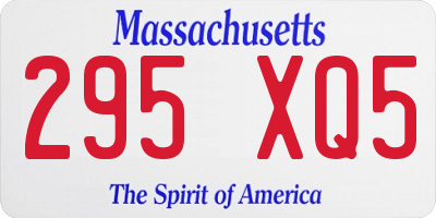 MA license plate 295XQ5