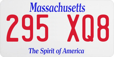 MA license plate 295XQ8