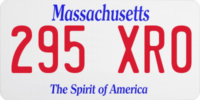 MA license plate 295XR0