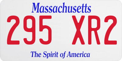 MA license plate 295XR2