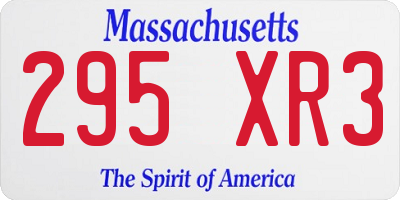 MA license plate 295XR3