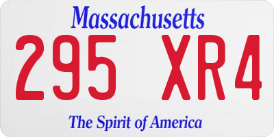 MA license plate 295XR4
