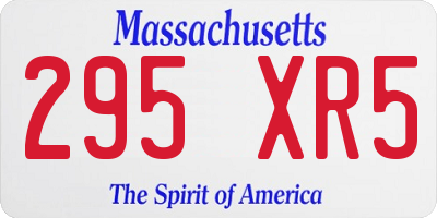 MA license plate 295XR5