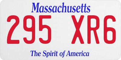 MA license plate 295XR6