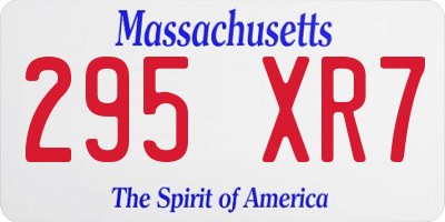 MA license plate 295XR7