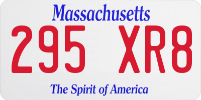 MA license plate 295XR8