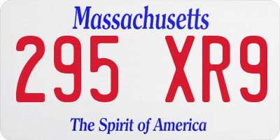 MA license plate 295XR9
