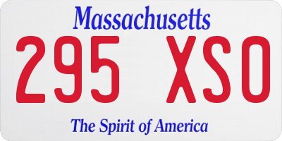 MA license plate 295XS0