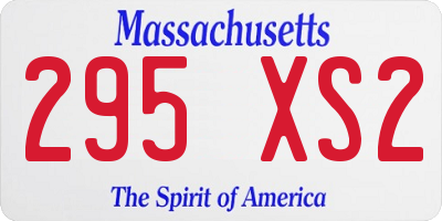MA license plate 295XS2