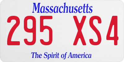 MA license plate 295XS4