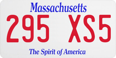 MA license plate 295XS5