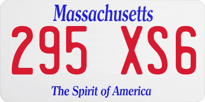 MA license plate 295XS6