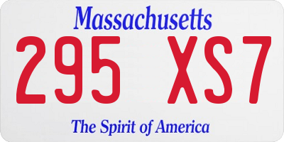 MA license plate 295XS7