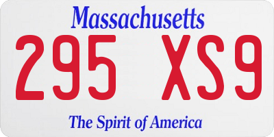 MA license plate 295XS9