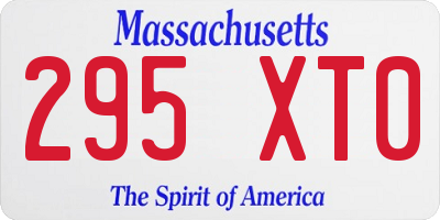 MA license plate 295XT0