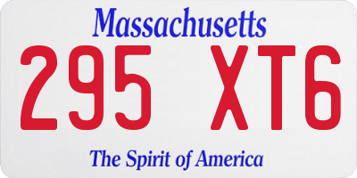 MA license plate 295XT6