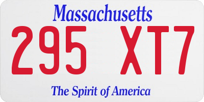 MA license plate 295XT7