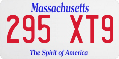 MA license plate 295XT9