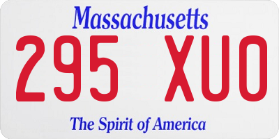 MA license plate 295XU0