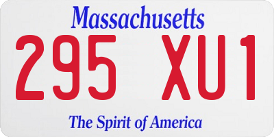 MA license plate 295XU1