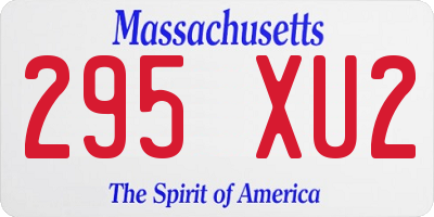 MA license plate 295XU2
