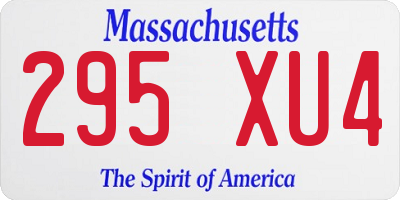 MA license plate 295XU4