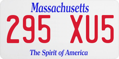 MA license plate 295XU5