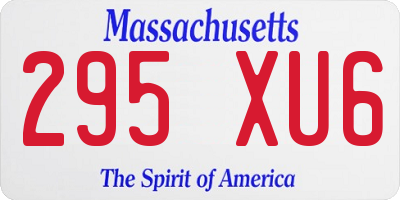 MA license plate 295XU6