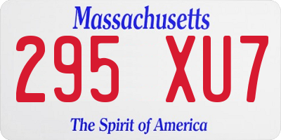 MA license plate 295XU7