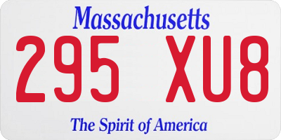 MA license plate 295XU8