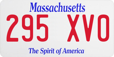MA license plate 295XV0