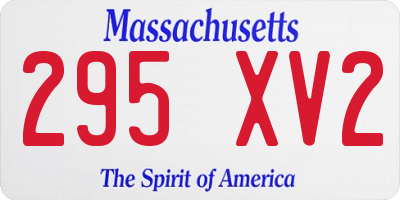 MA license plate 295XV2