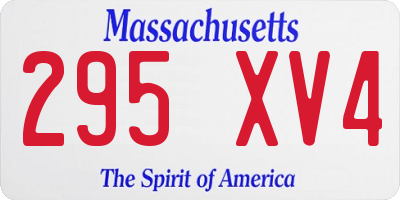 MA license plate 295XV4