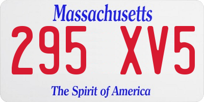MA license plate 295XV5