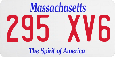 MA license plate 295XV6