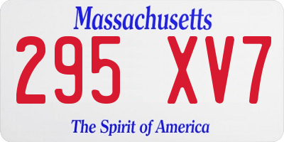 MA license plate 295XV7