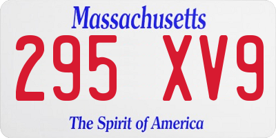 MA license plate 295XV9