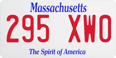MA license plate 295XW0