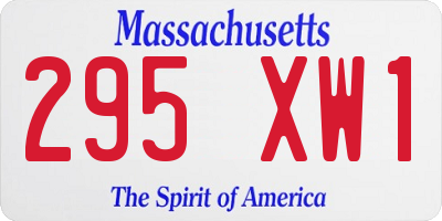 MA license plate 295XW1
