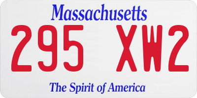 MA license plate 295XW2